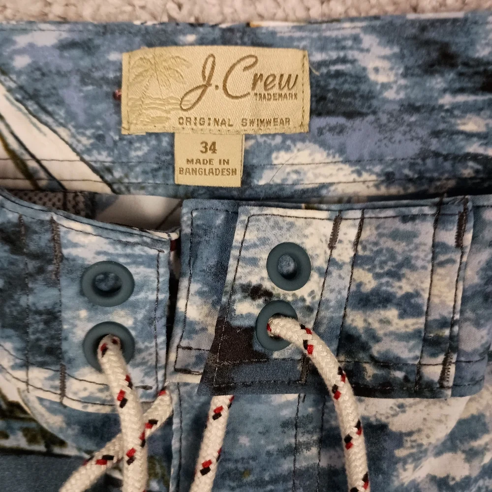 J.CREW Original‎ Swimwear Men's Board Shorts Sailboats Size 34